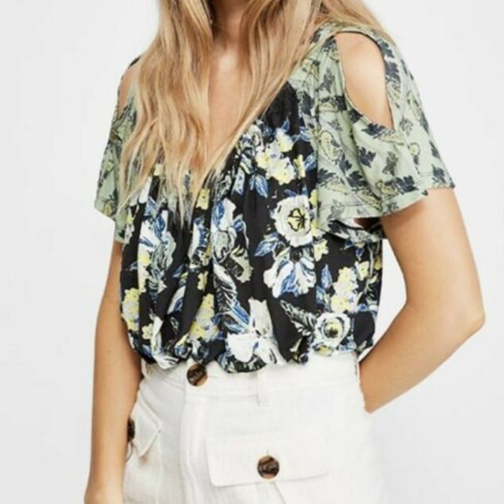 Free People Baja Babe Floral Blouse NWT